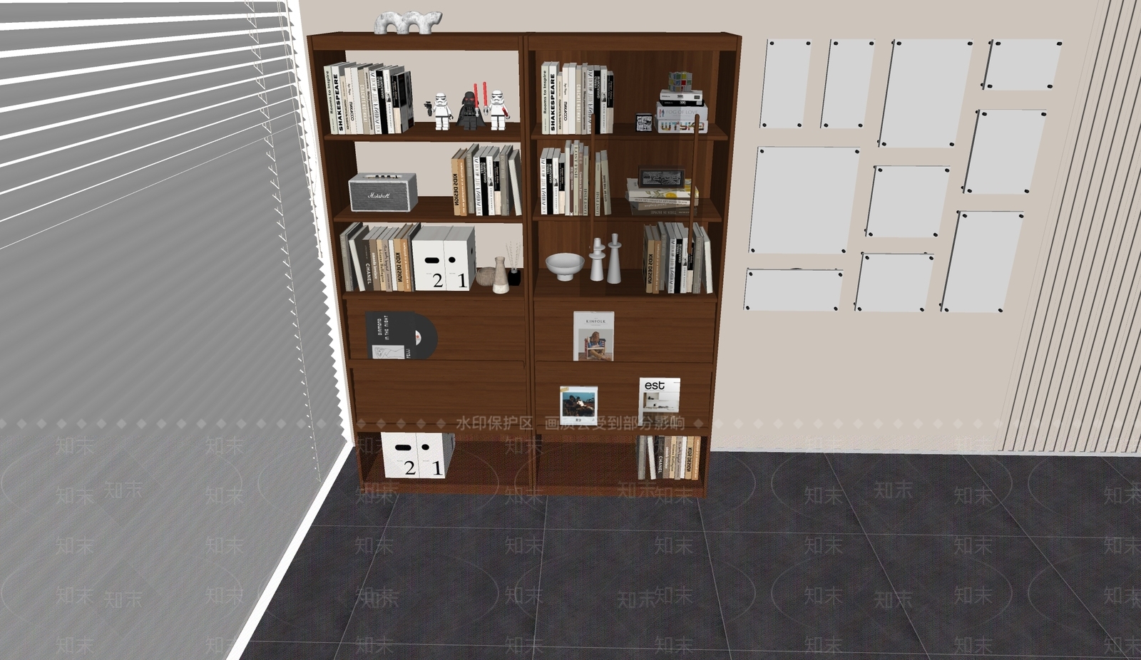 现代书柜SU模型下载【ID:1202292218】