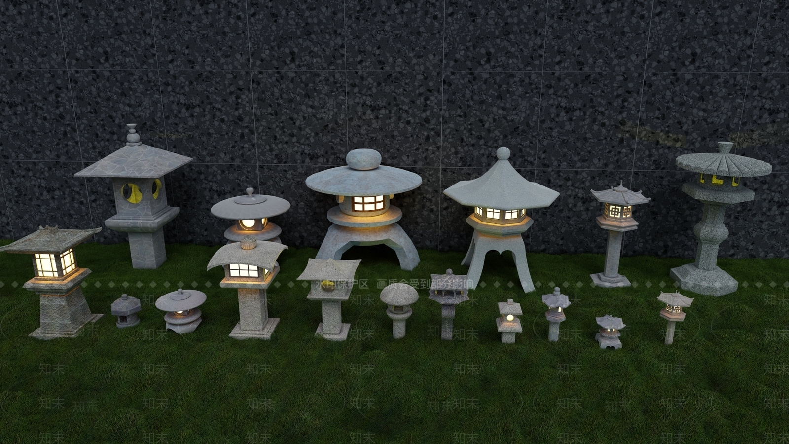 中式新中式景观灯SU模型下载【ID:1202369744】