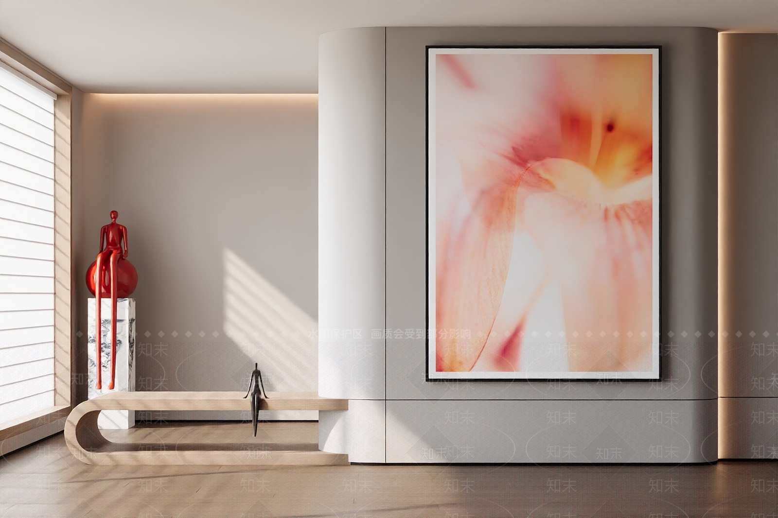 现代奶油挂画3D模型下载【ID:1202293697】