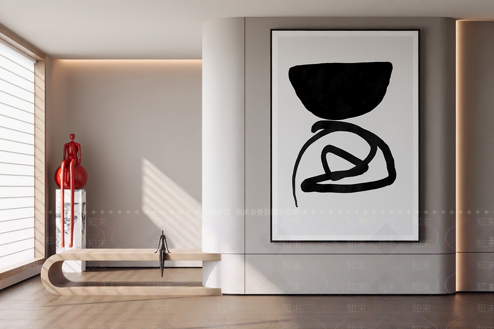 现代极简挂画3D模型下载【ID:1202294794】