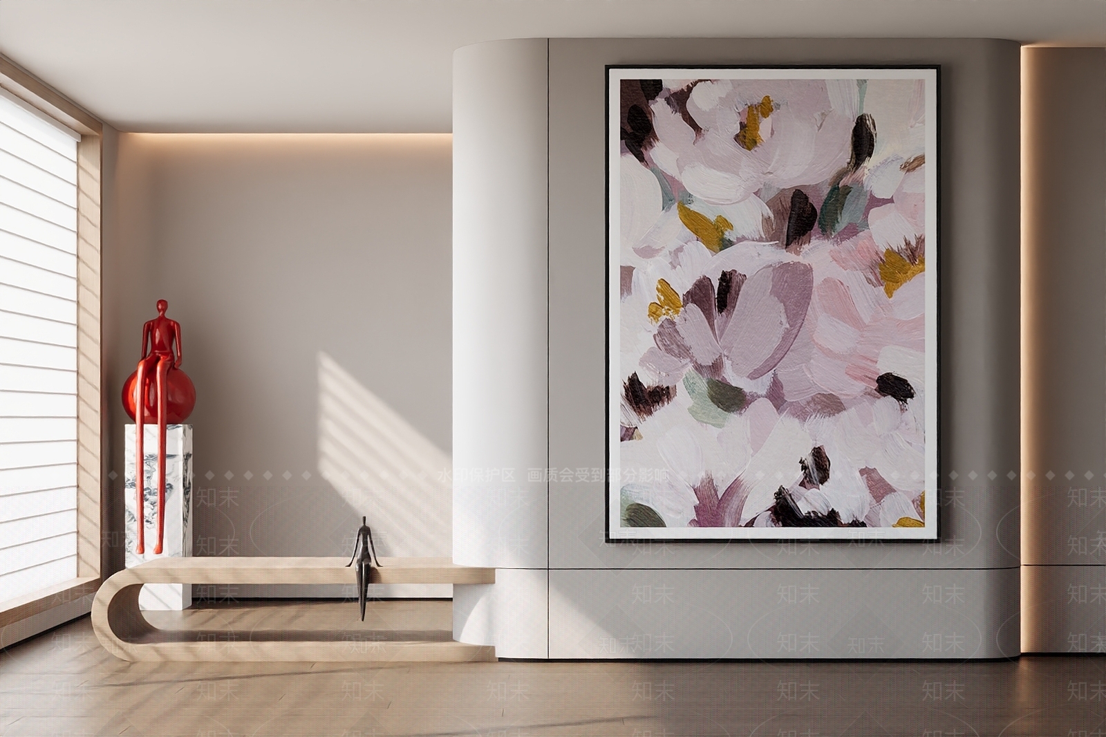 现代奶油挂画3D模型下载【ID:1202295539】