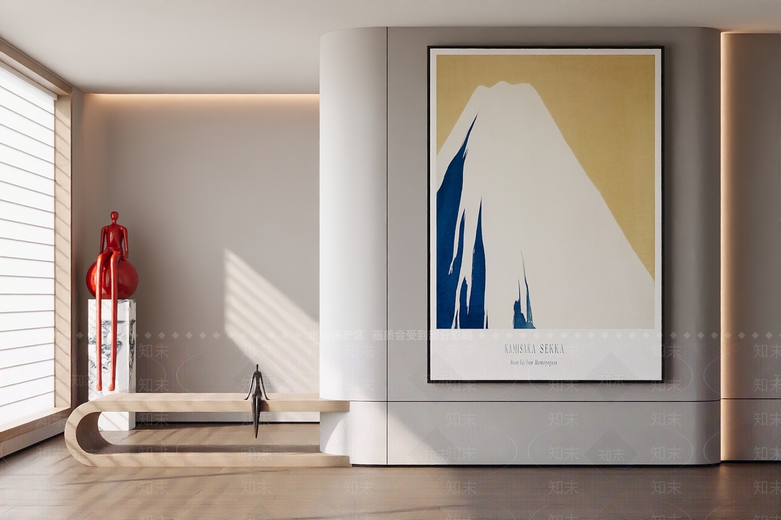 现代奶油挂画3D模型下载【ID:1202295996】