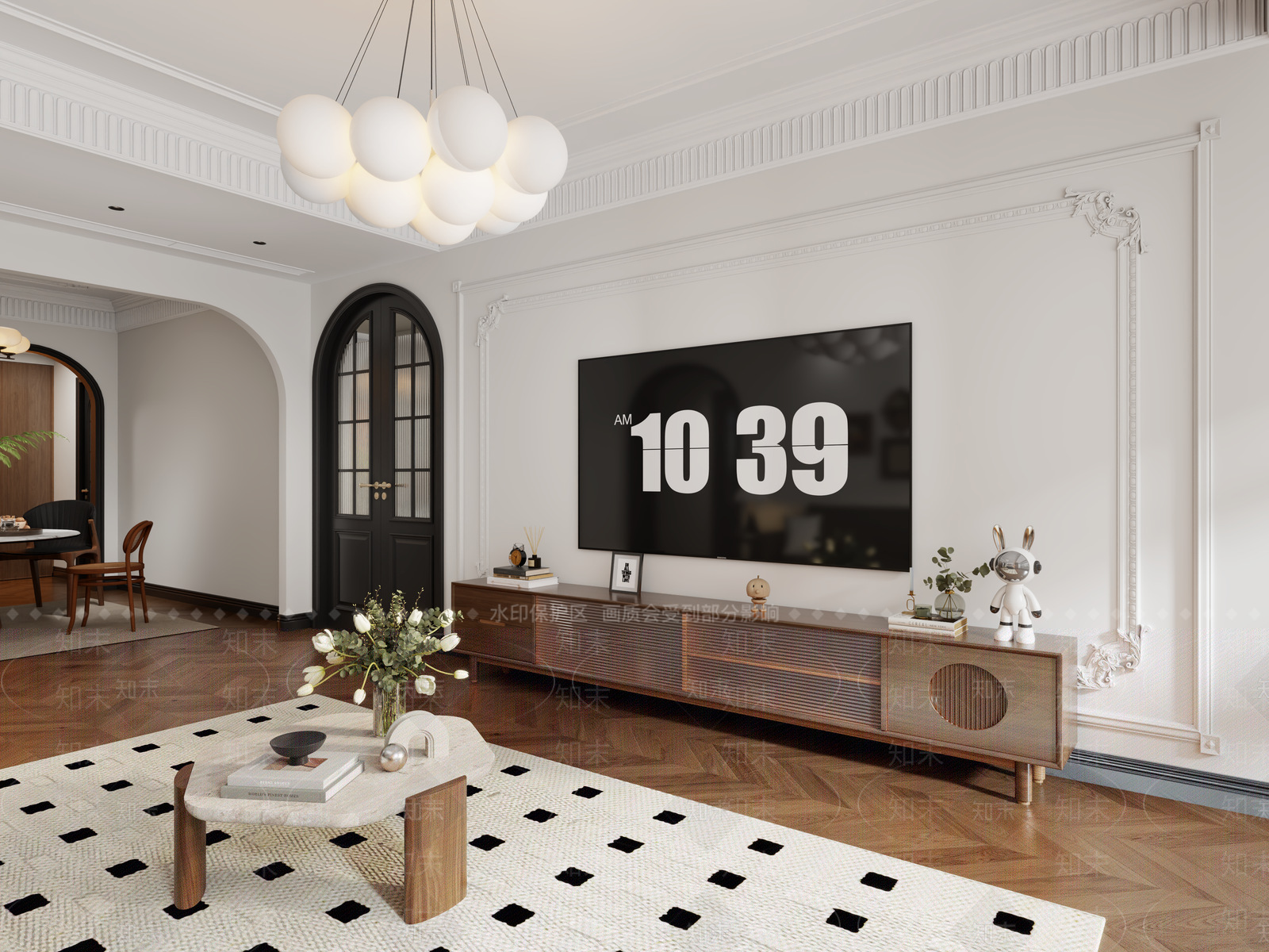 中古简欧家居客厅3D模型下载【ID:1202303859】