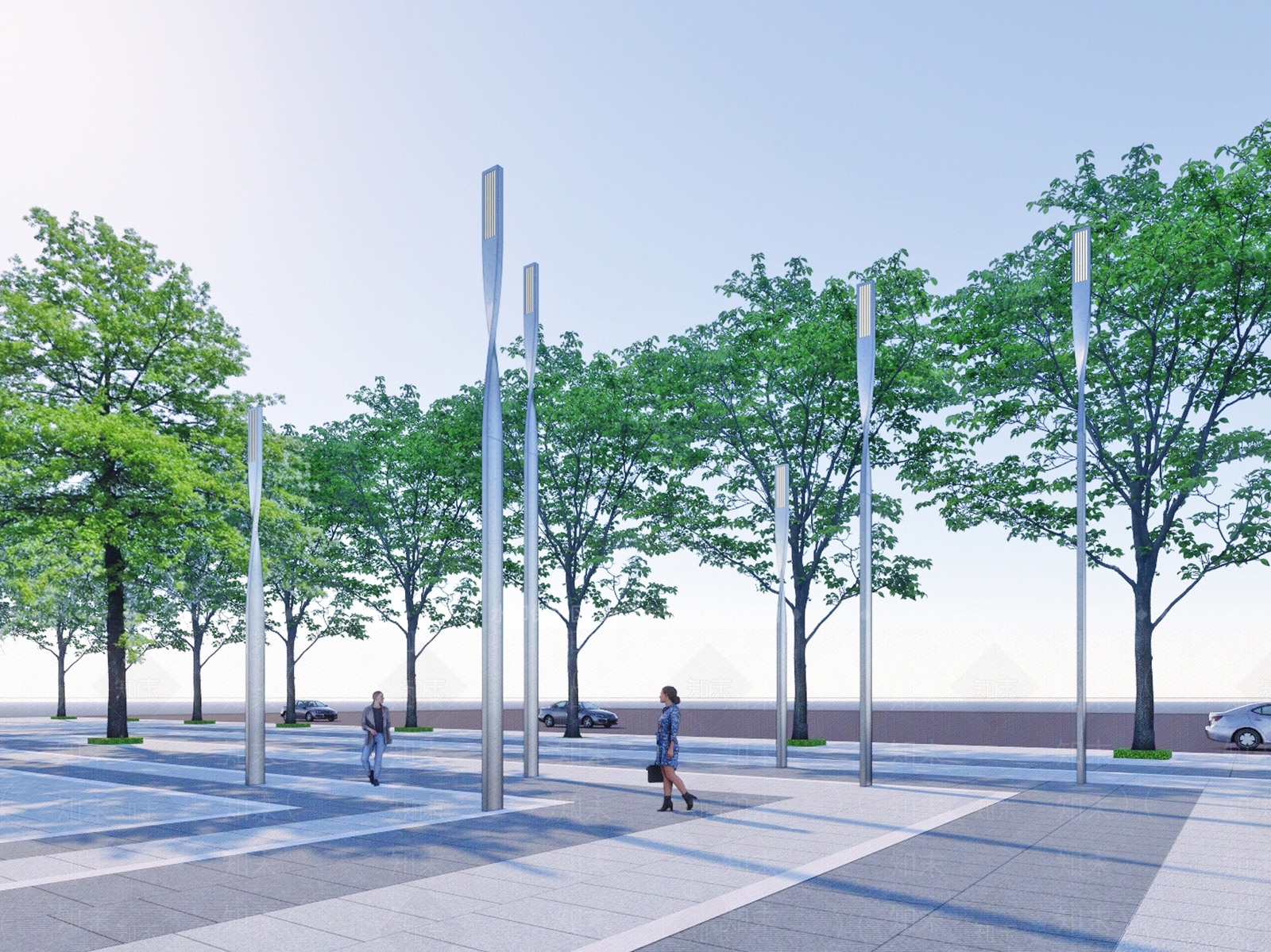 现代极简景观灯SU模型下载【ID:1202301479】