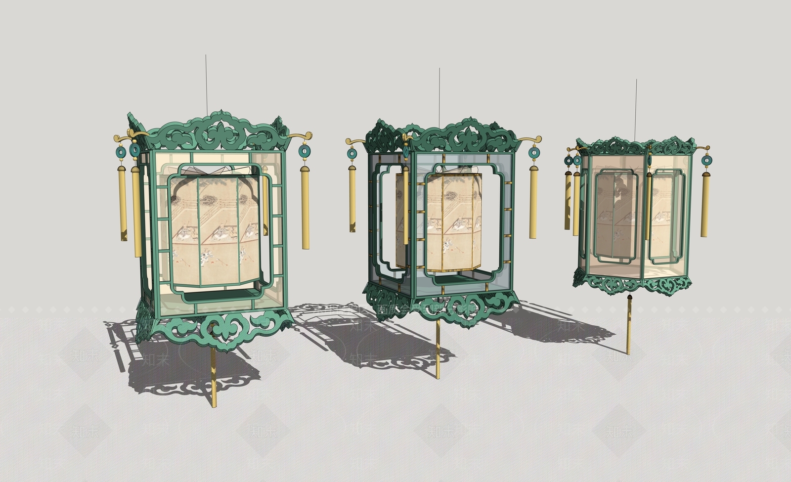 新中式中式灯笼SU模型下载【ID:1202305759】