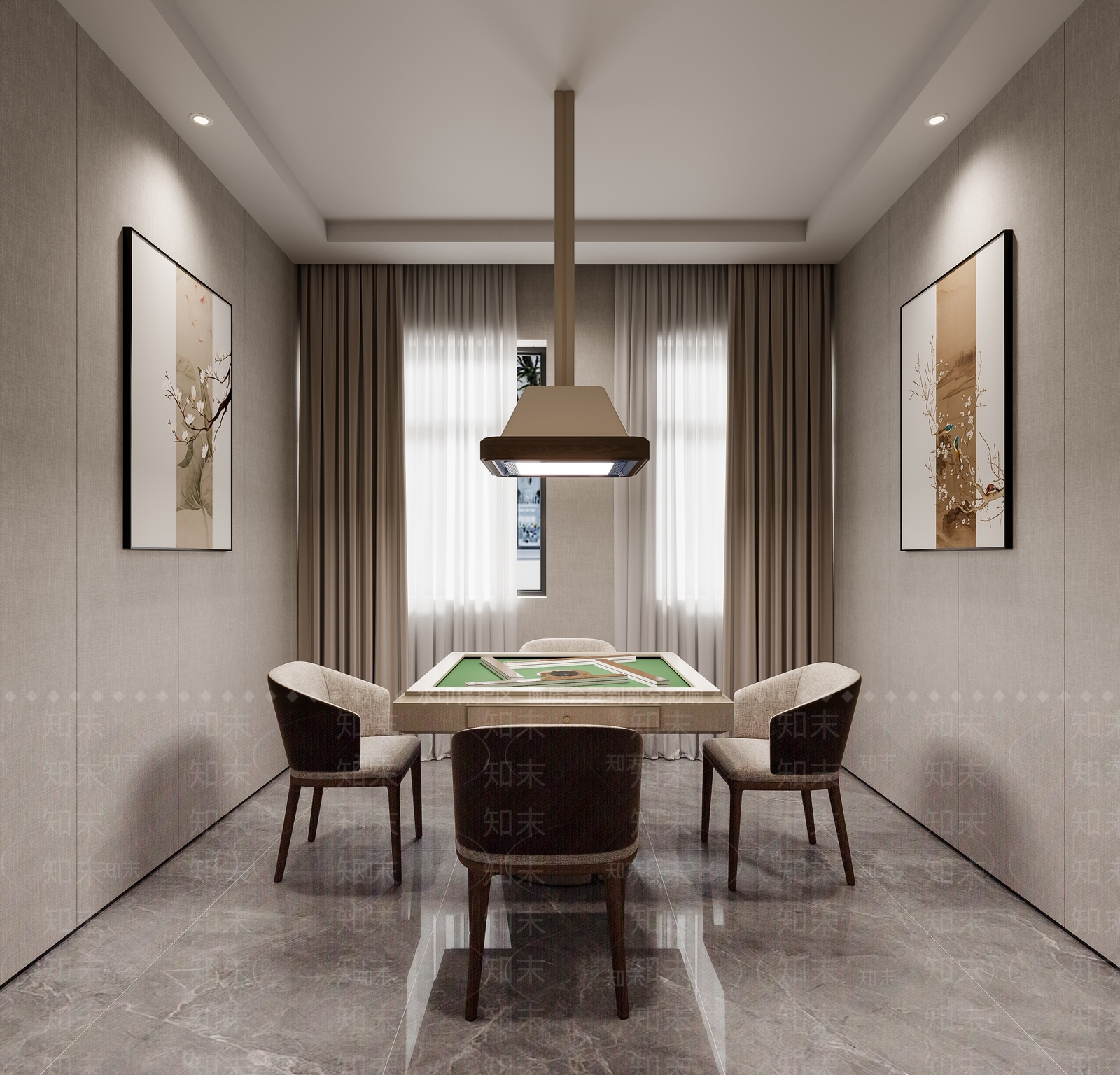 现代新中式棋牌室3D模型下载【ID:1202307494】