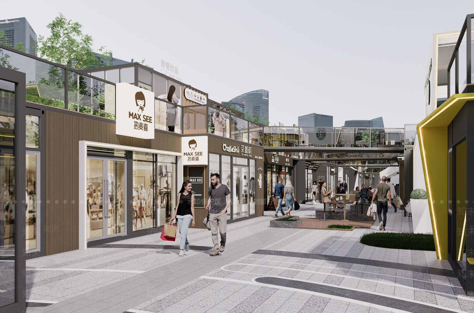 现代商业街SU模型下载【ID:1202308905】