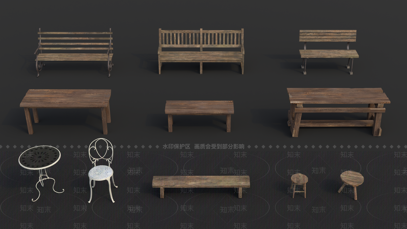 复古户外椅SU模型下载【ID:1202315209】