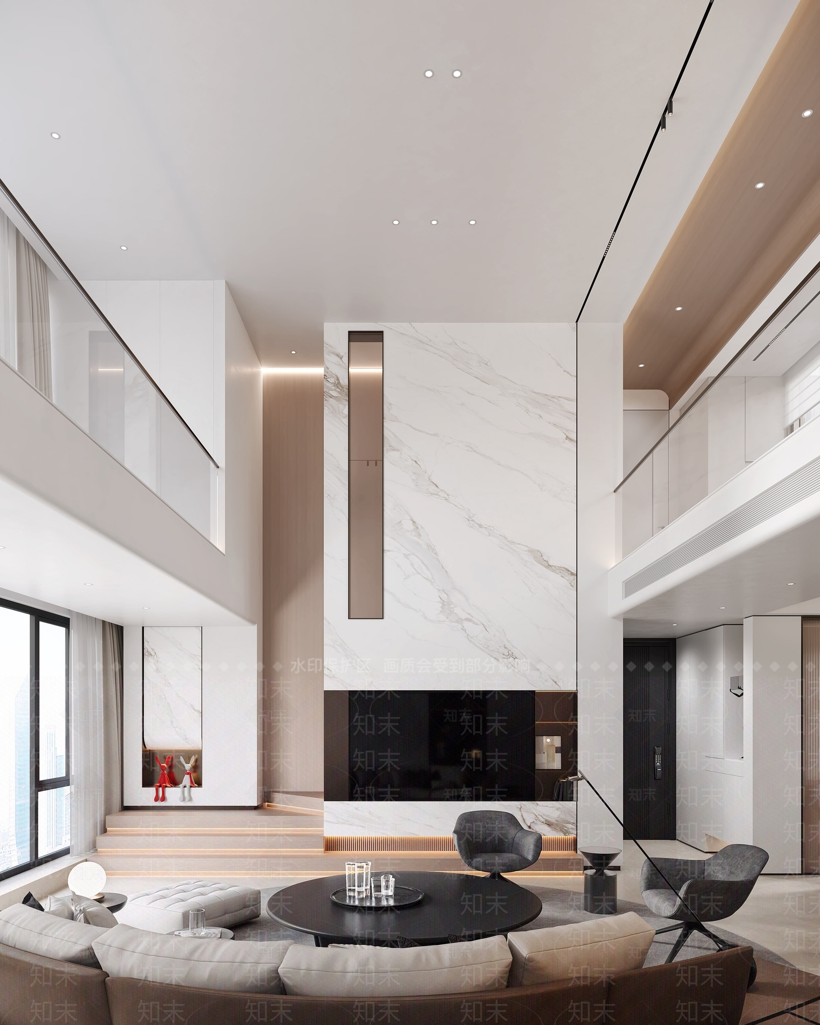 现代别墅客厅3D模型下载【ID:1202317159】