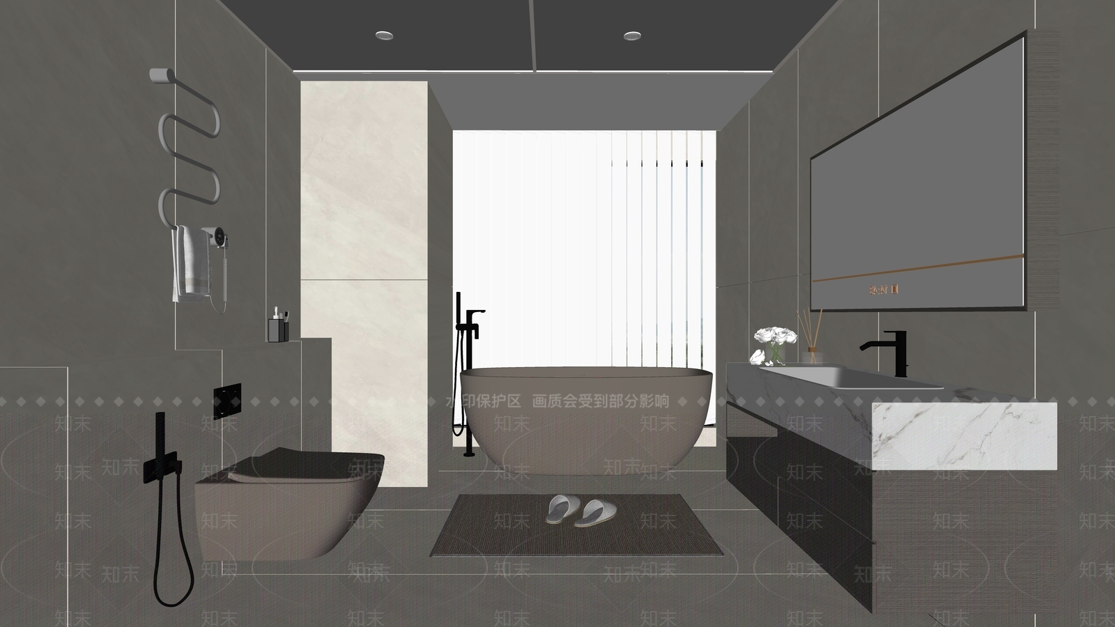 现代卫生间SU模型下载【ID:1202319356】