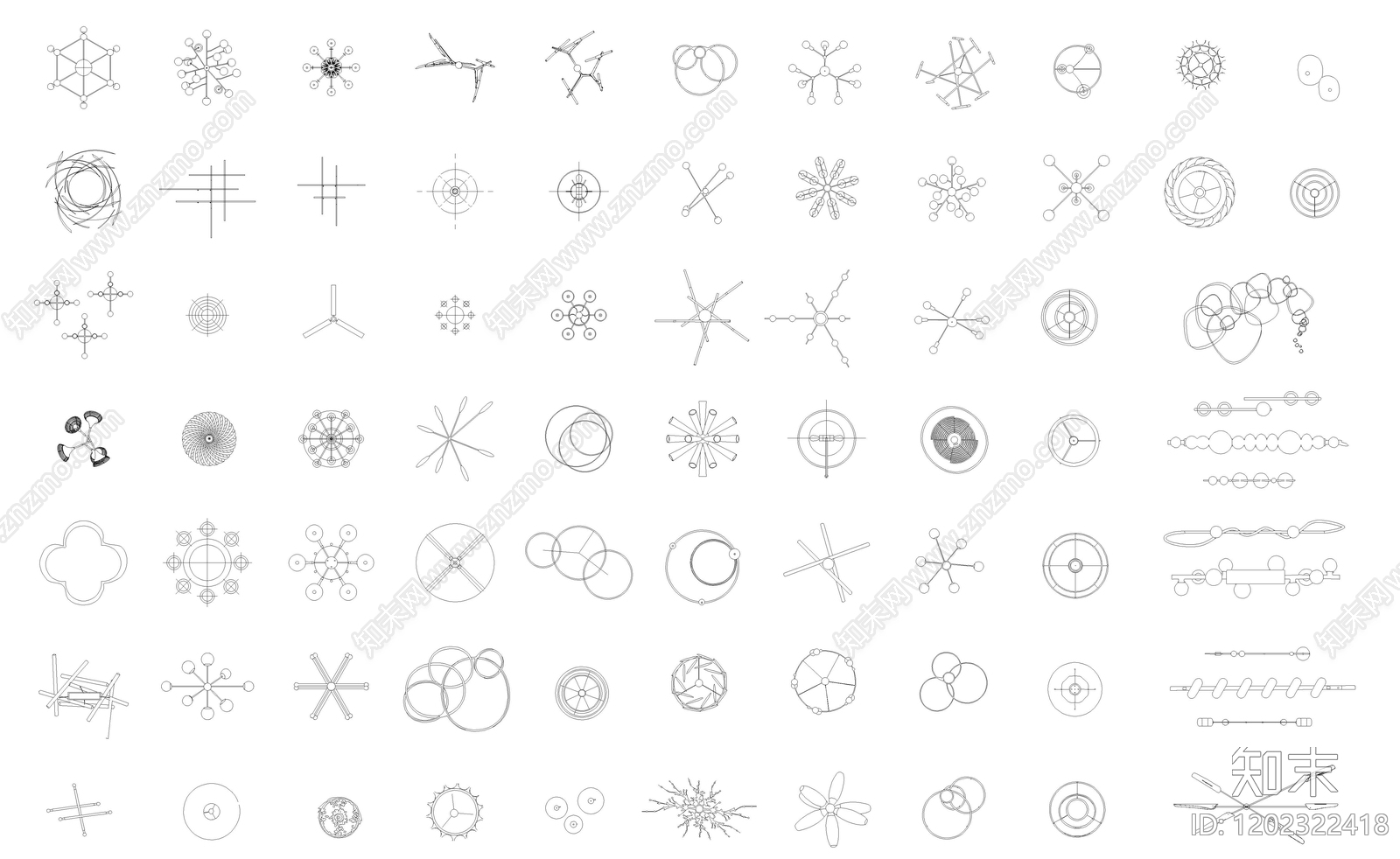 现代灯具图库施工图下载【ID:1202322418】