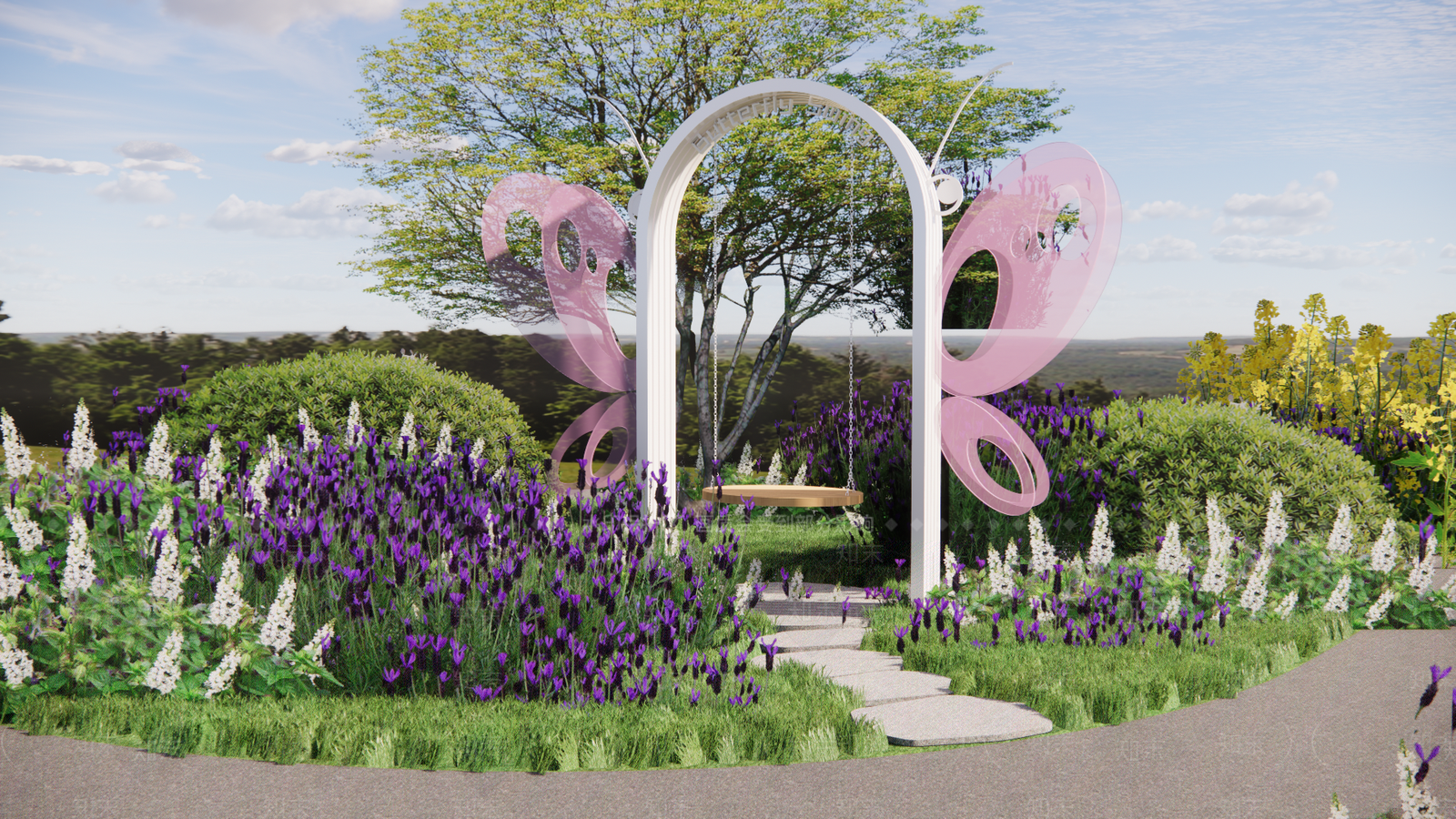 现代秋千SU模型下载【ID:1202324224】