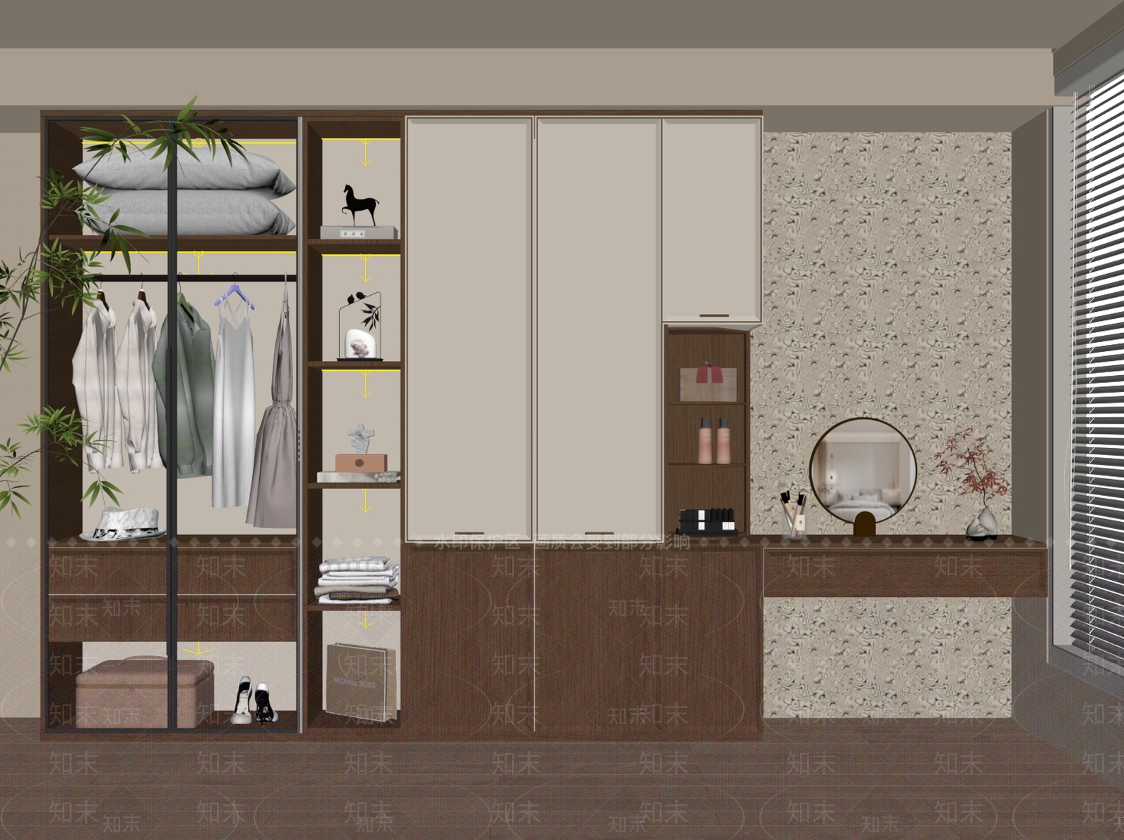 新中式中式衣柜SU模型下载【ID:1202326239】