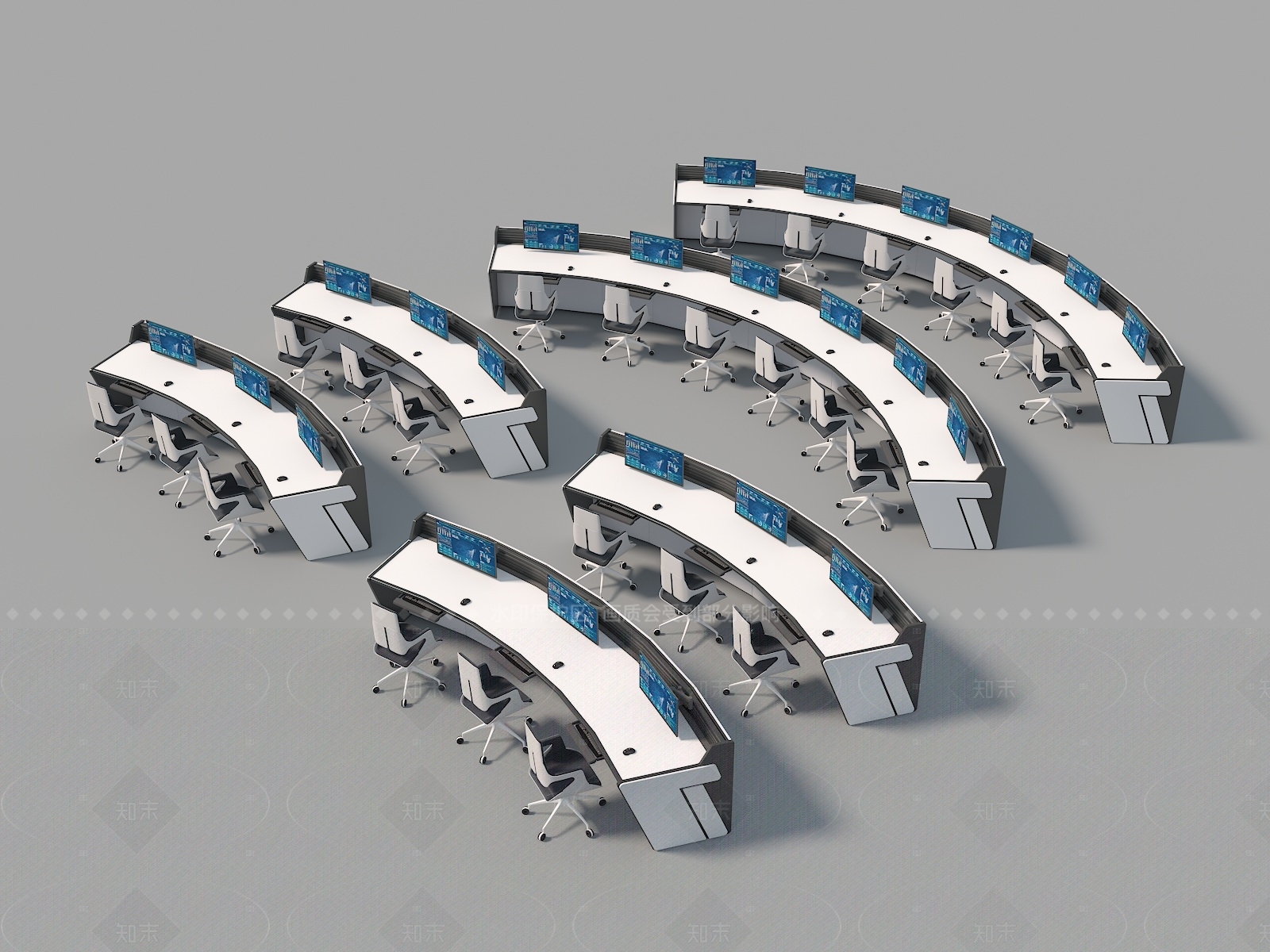 现代办公桌3D模型下载【ID:1205429223】