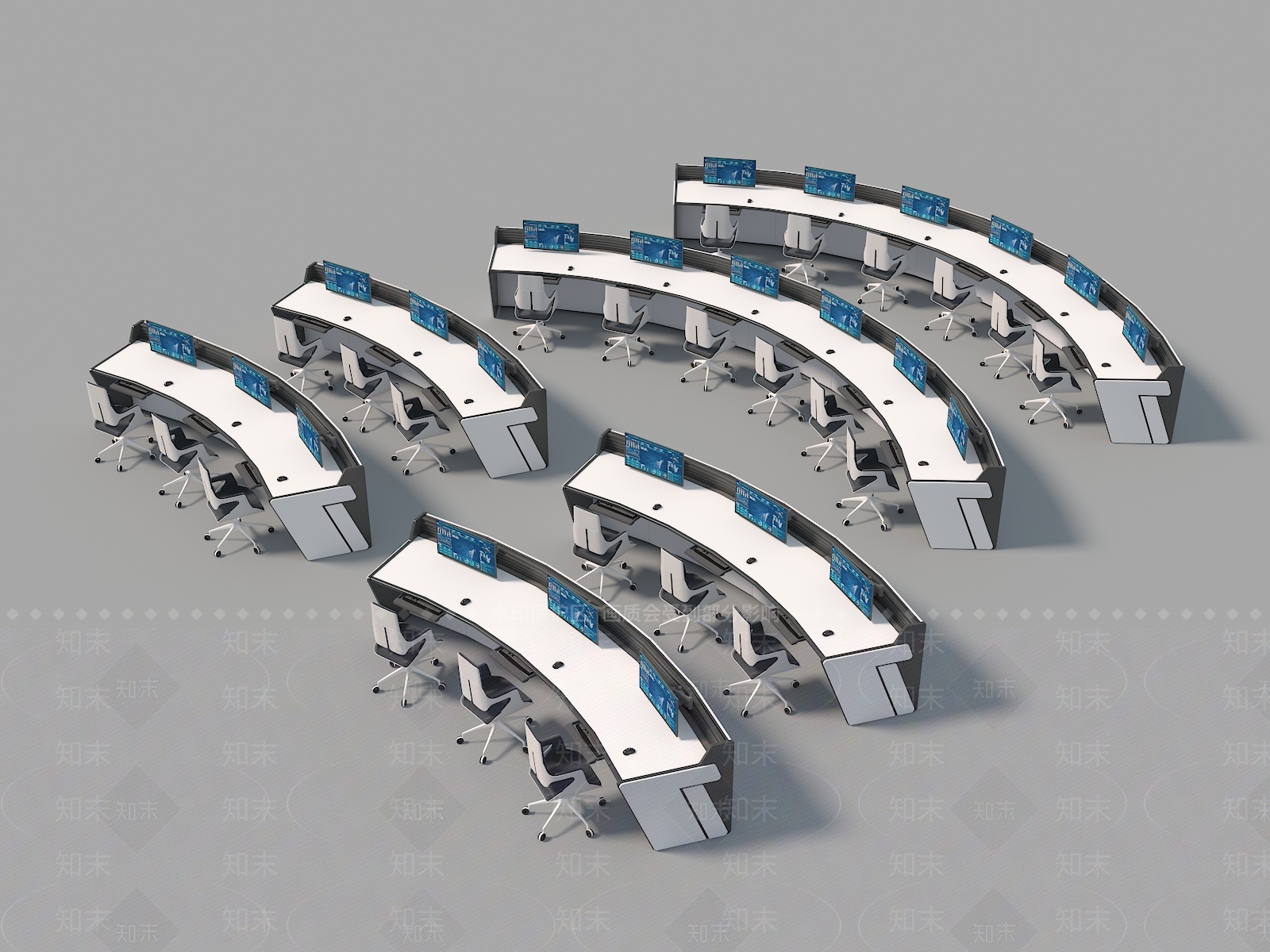 现代办公桌SU模型下载【ID:1202326428】