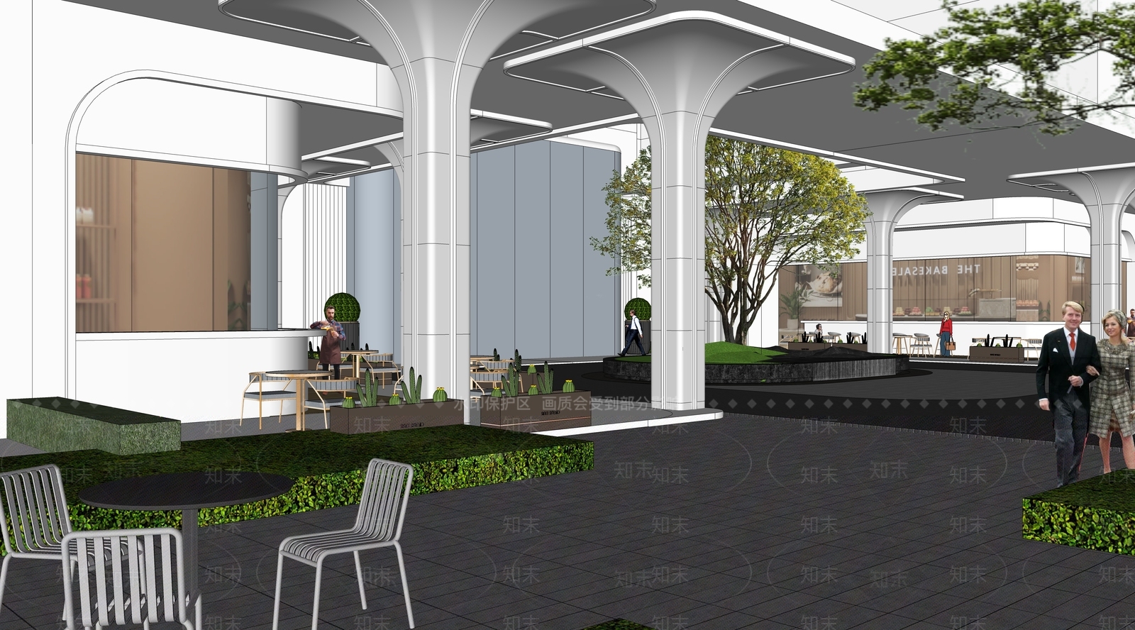 现代住宅区景观SU模型下载【ID:1202327904】