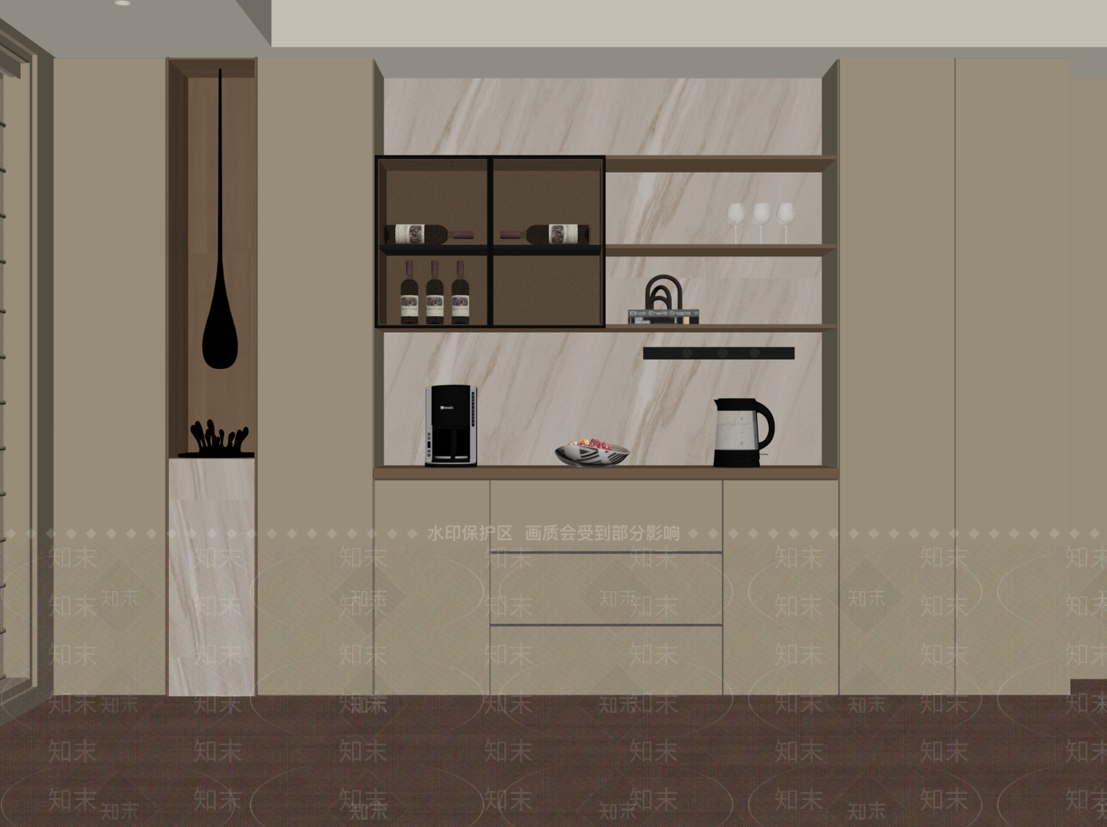 现代酒柜SU模型下载【ID:1202331063】