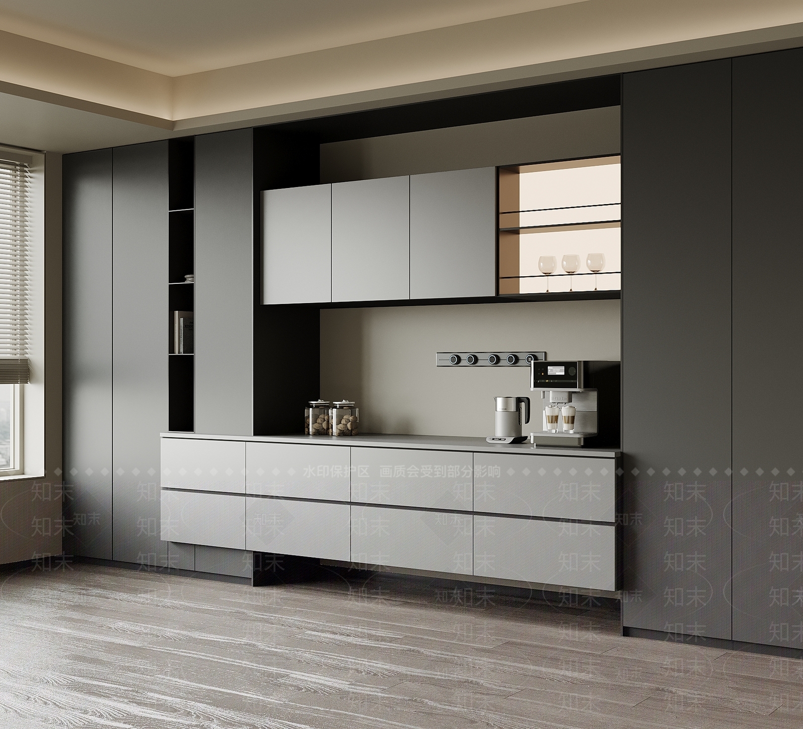 现代酒柜SU模型下载【ID:1202331106】