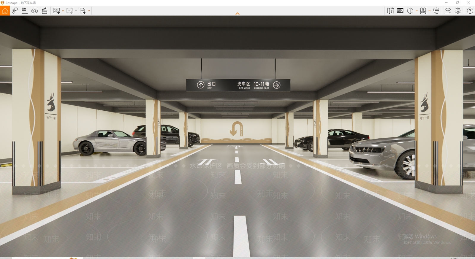 现代停车场SU模型下载【ID:1202331776】