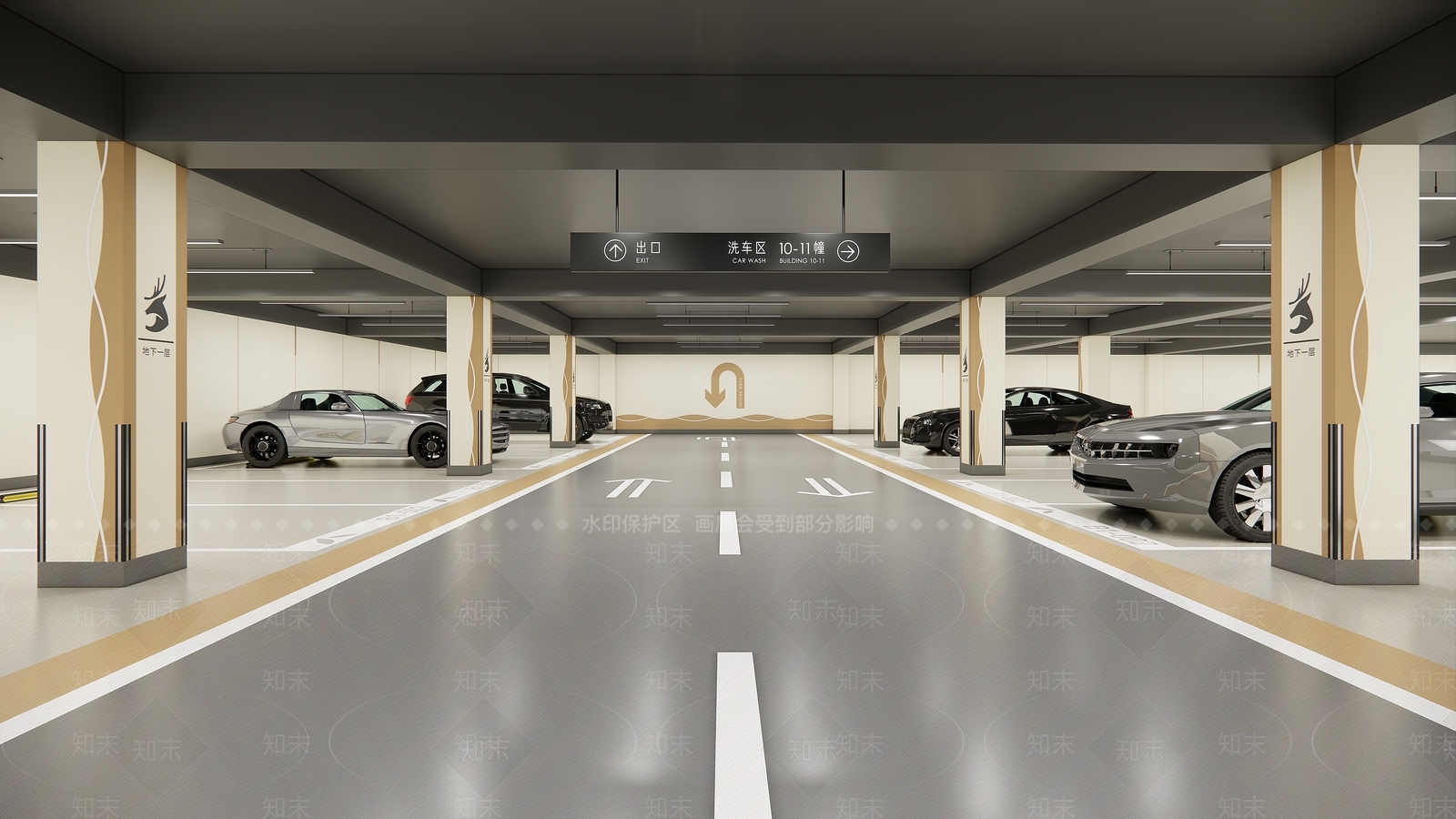 现代停车场SU模型下载【ID:1202331776】