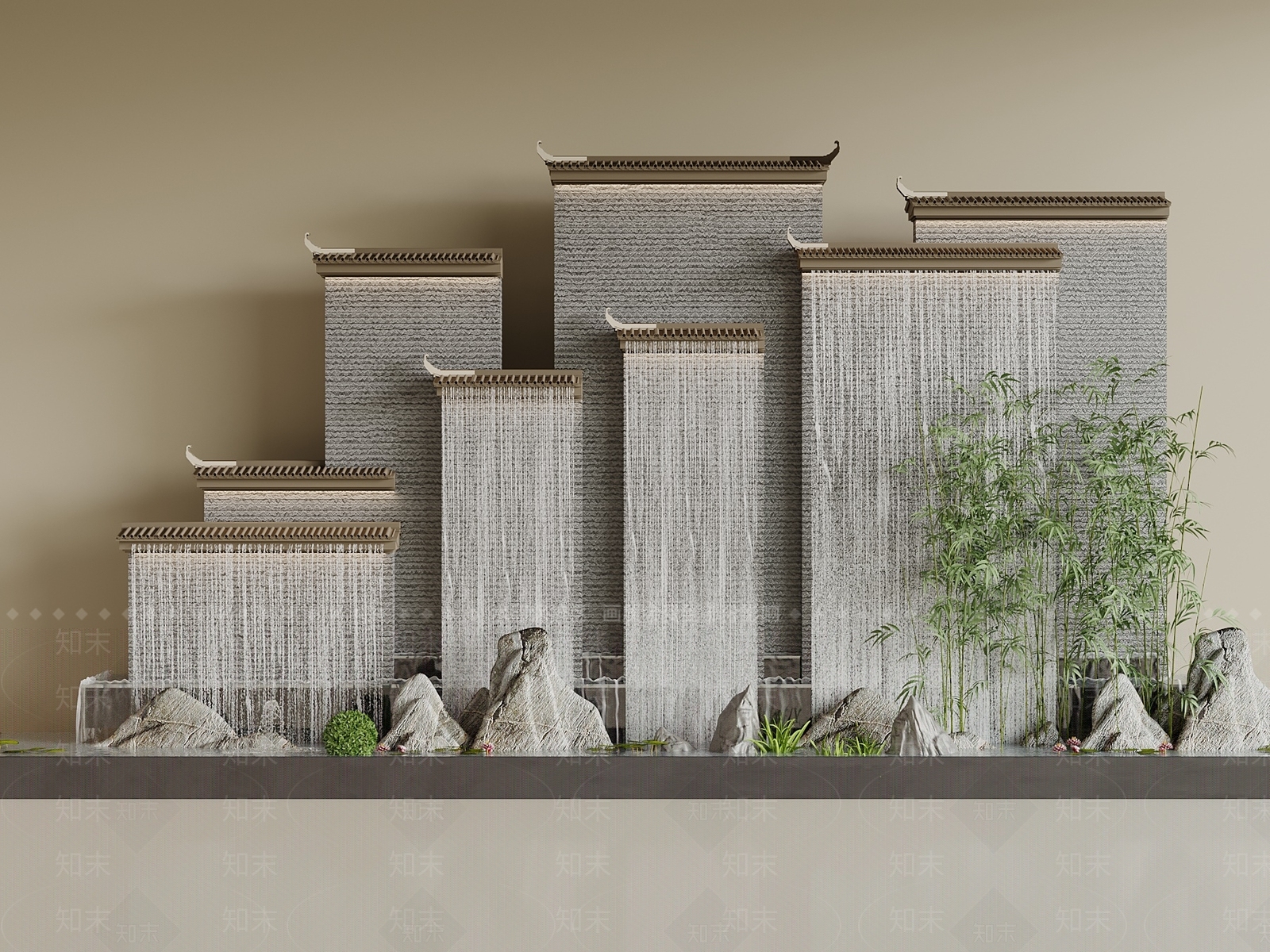 新中式其他景观3D模型下载【ID:1202332443】