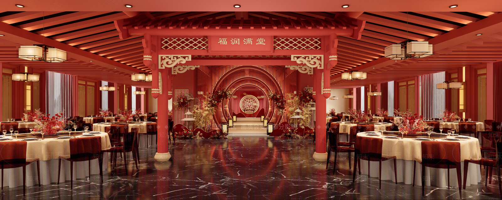 中式宴会厅SU模型下载【ID:1202332934】