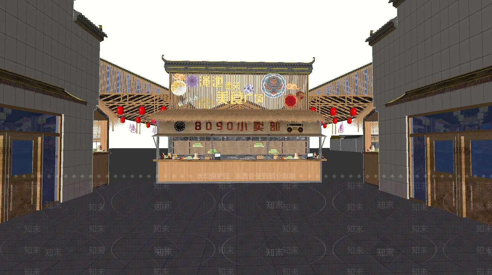 新中式中式其他店铺SU模型下载【ID:1202335543】