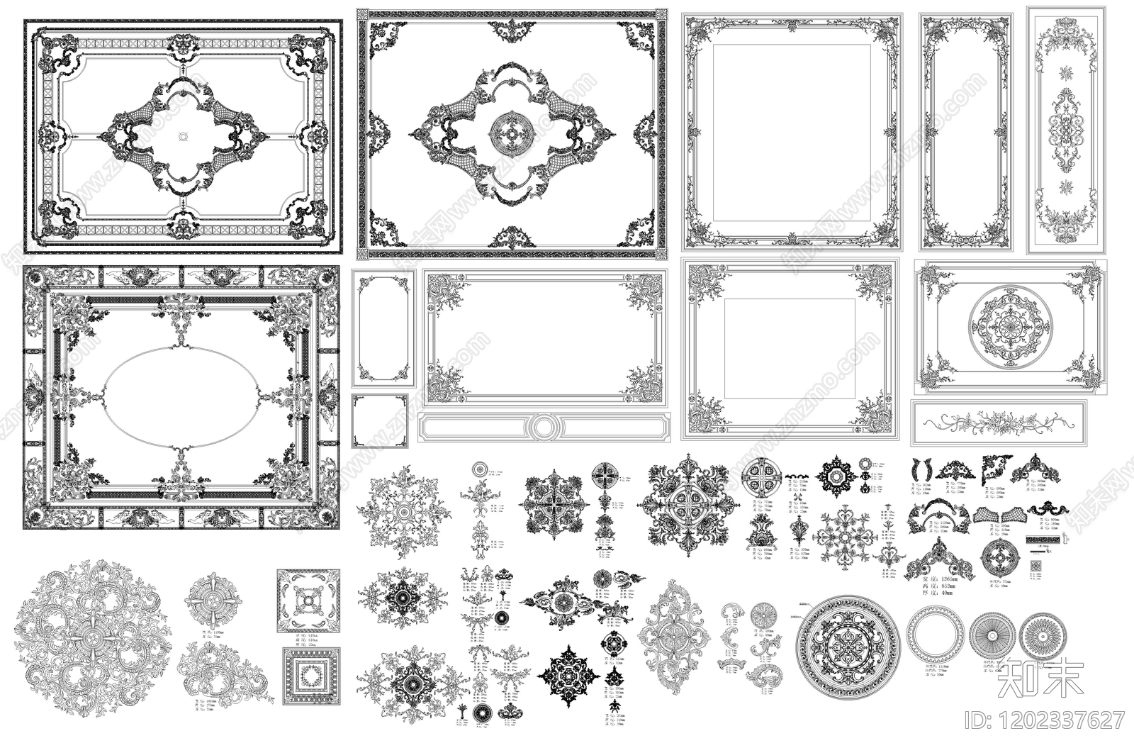 现代地面拼花施工图下载【ID:1202337627】