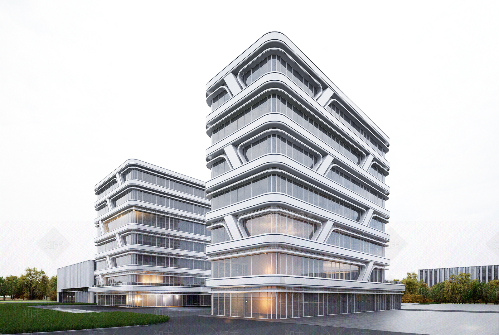 现代办公楼SU模型下载【ID:1202337752】