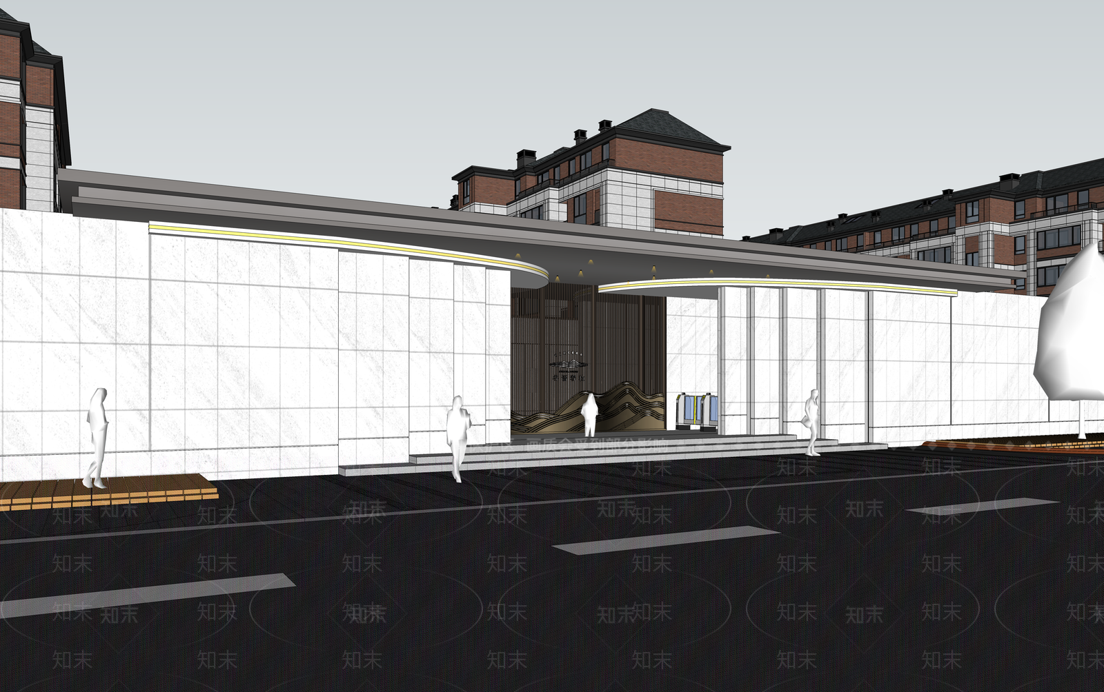现代小区建筑SU模型下载【ID:1202340786】