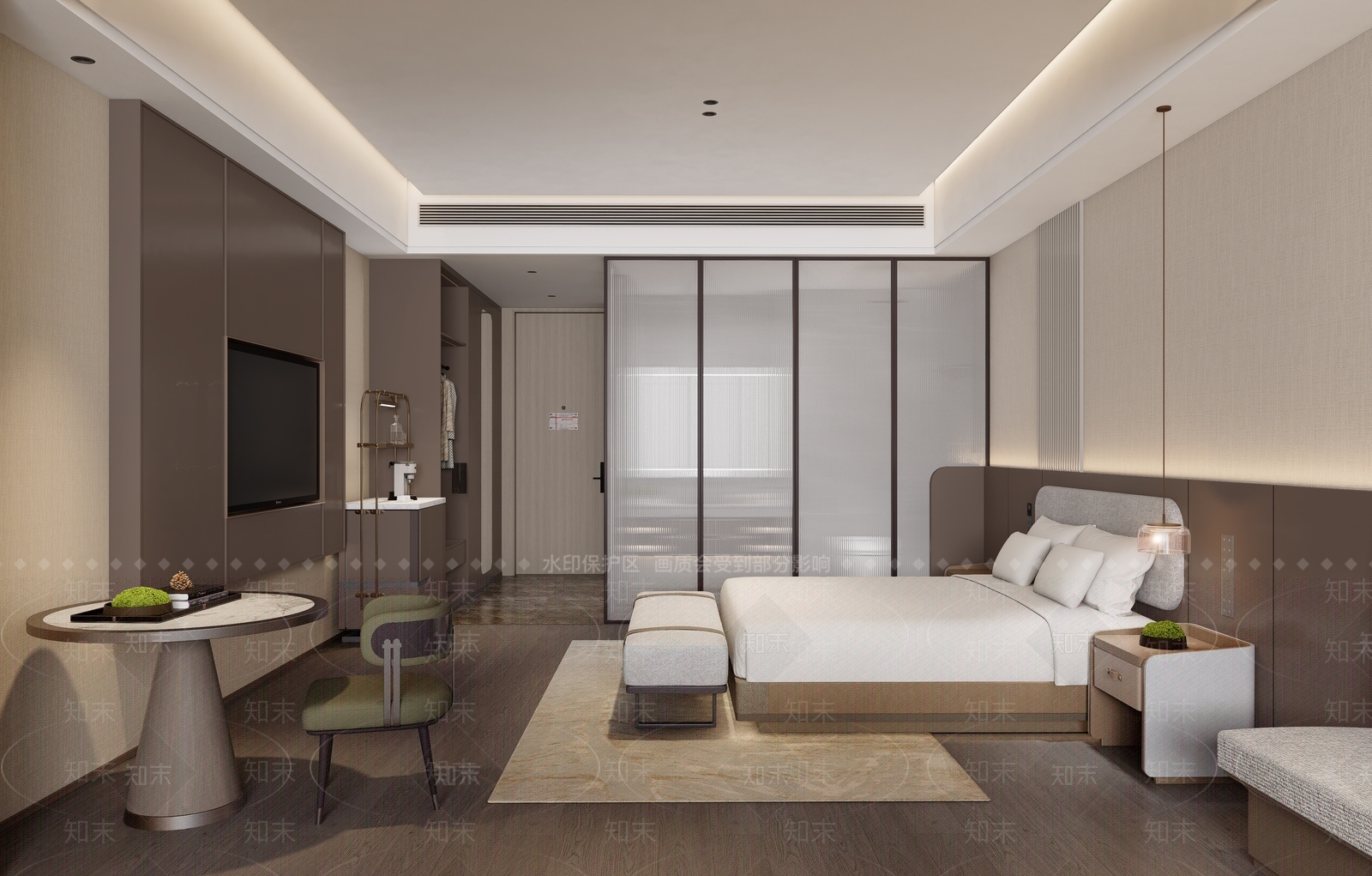 现代酒店客房SU模型下载【ID:1202342843】