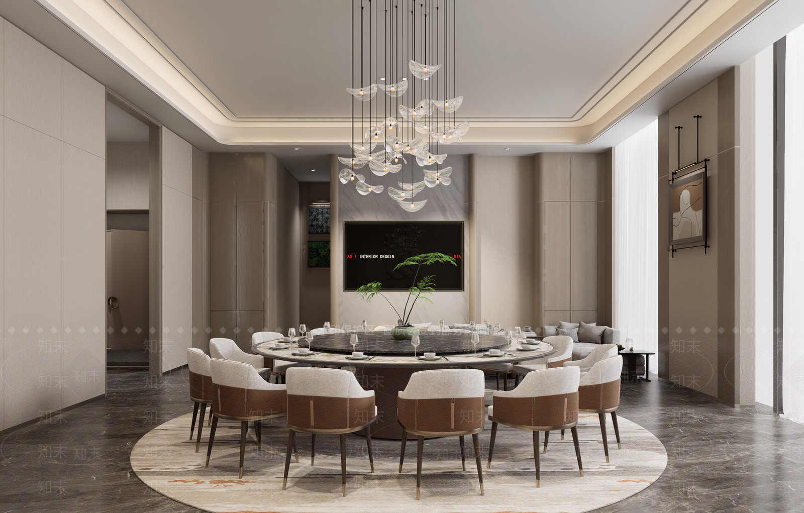 现代酒店餐厅SU模型下载【ID:1202343528】