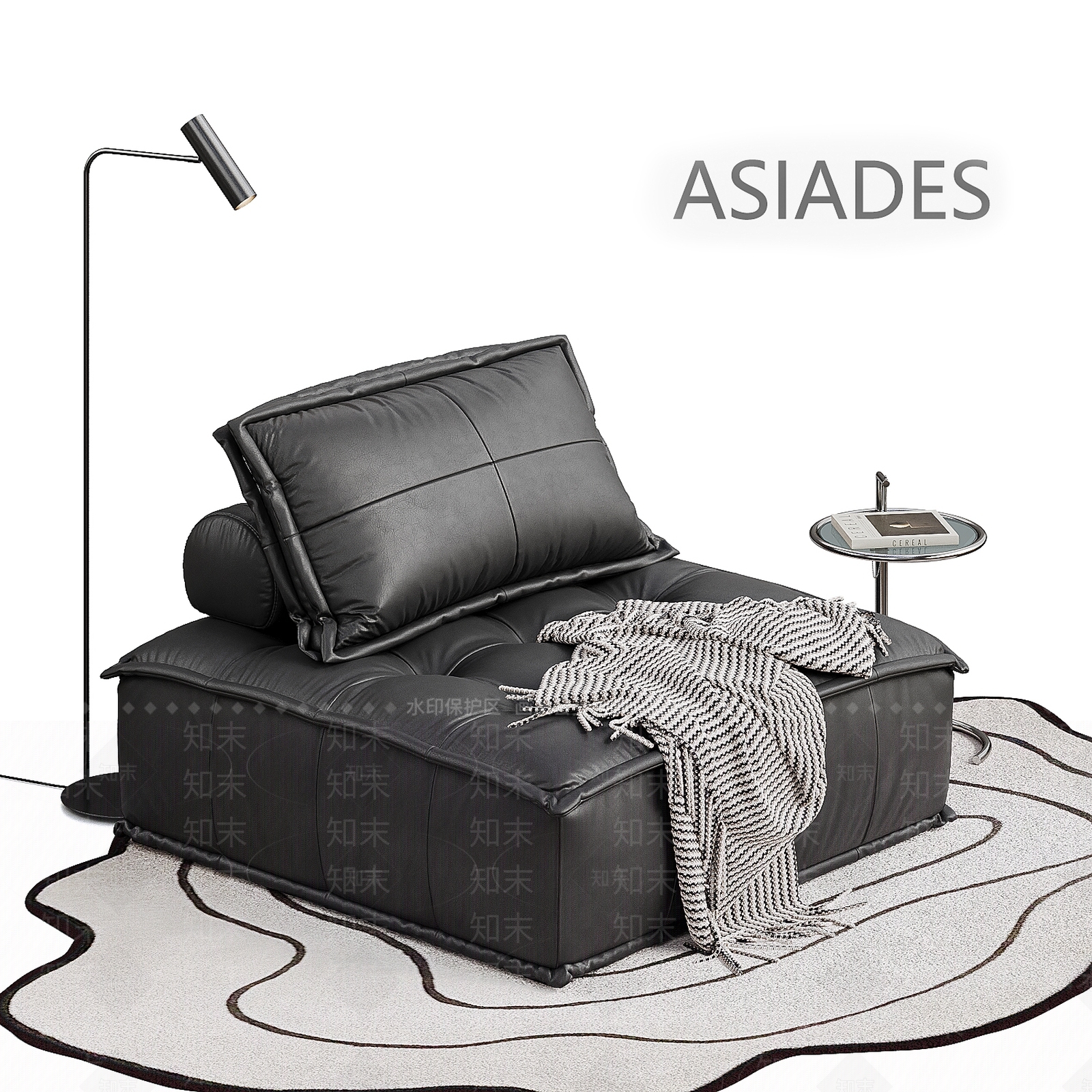 现代极简单人沙发SU模型下载【ID:1202343802】