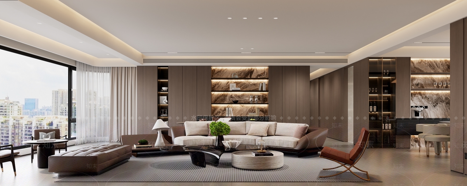 现代家居客厅3D模型下载【ID:1202344337】