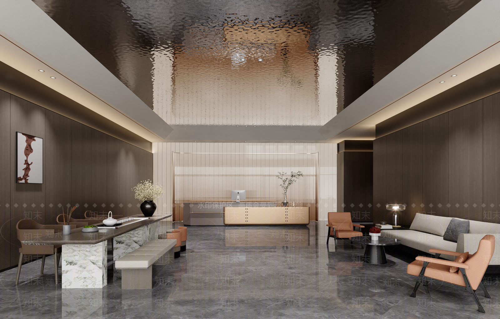 现代其他酒店空间SU模型下载【ID:1202345122】