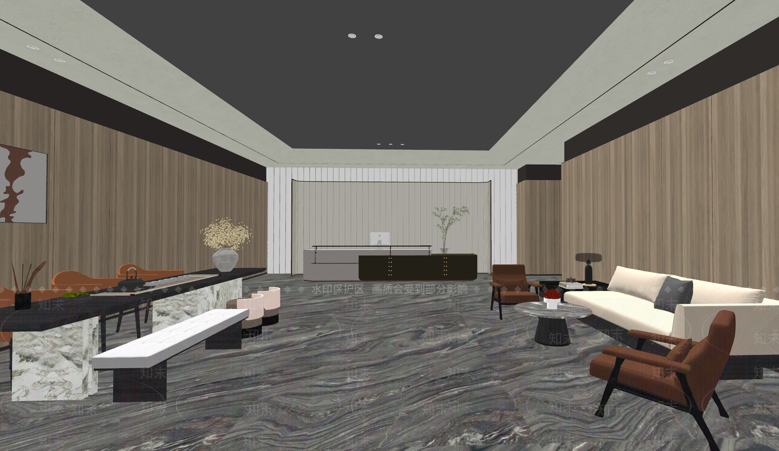 现代其他酒店空间SU模型下载【ID:1202345122】