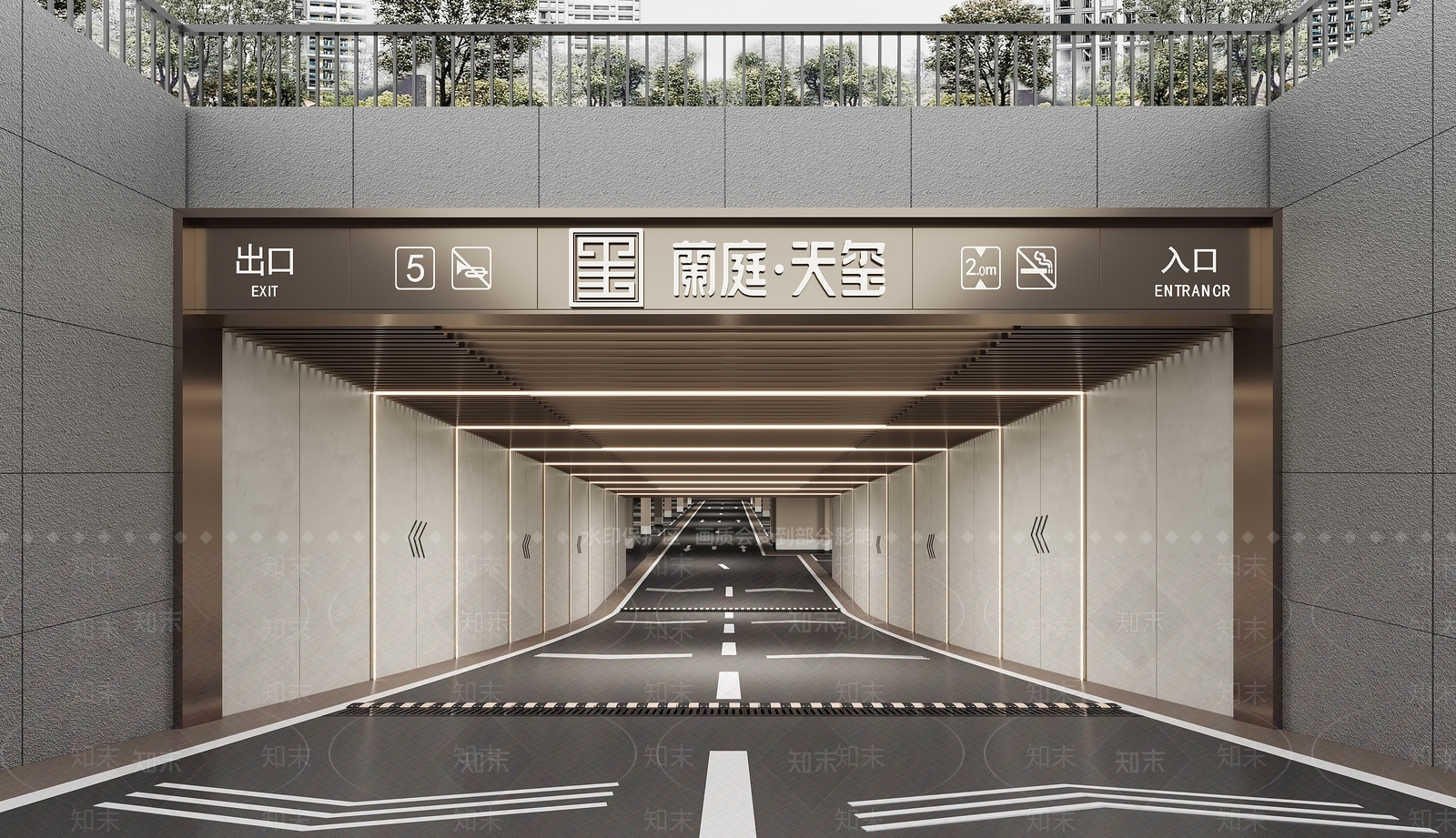 现代轻奢室内停车场3D模型下载【ID:1202345670】