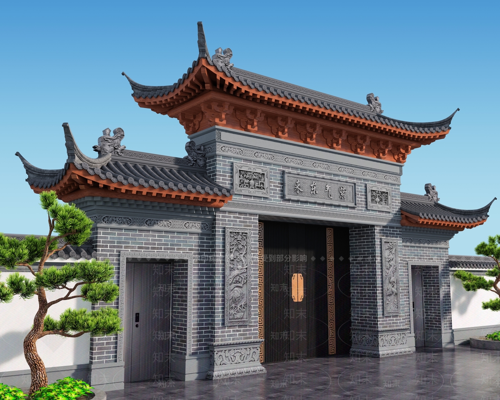 中式新中式古建3D模型下载【ID:1202347239】