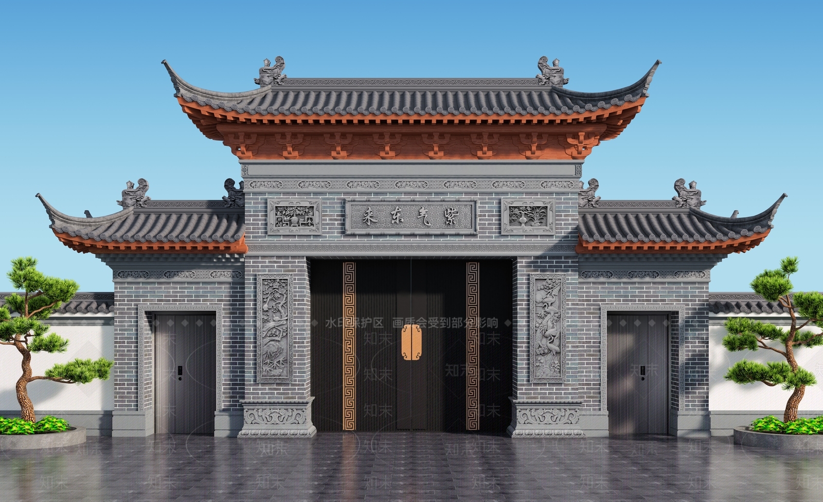 中式新中式古建3D模型下载【ID:1202347239】