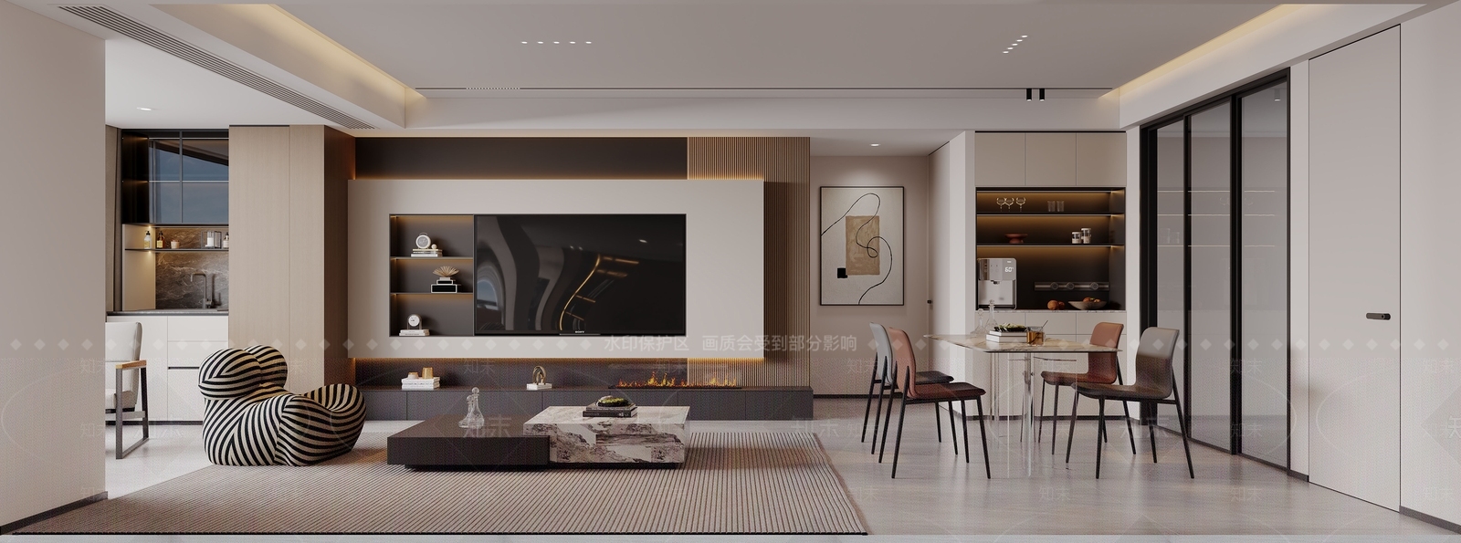 现代意式家居客厅3D模型下载【ID:1202349512】