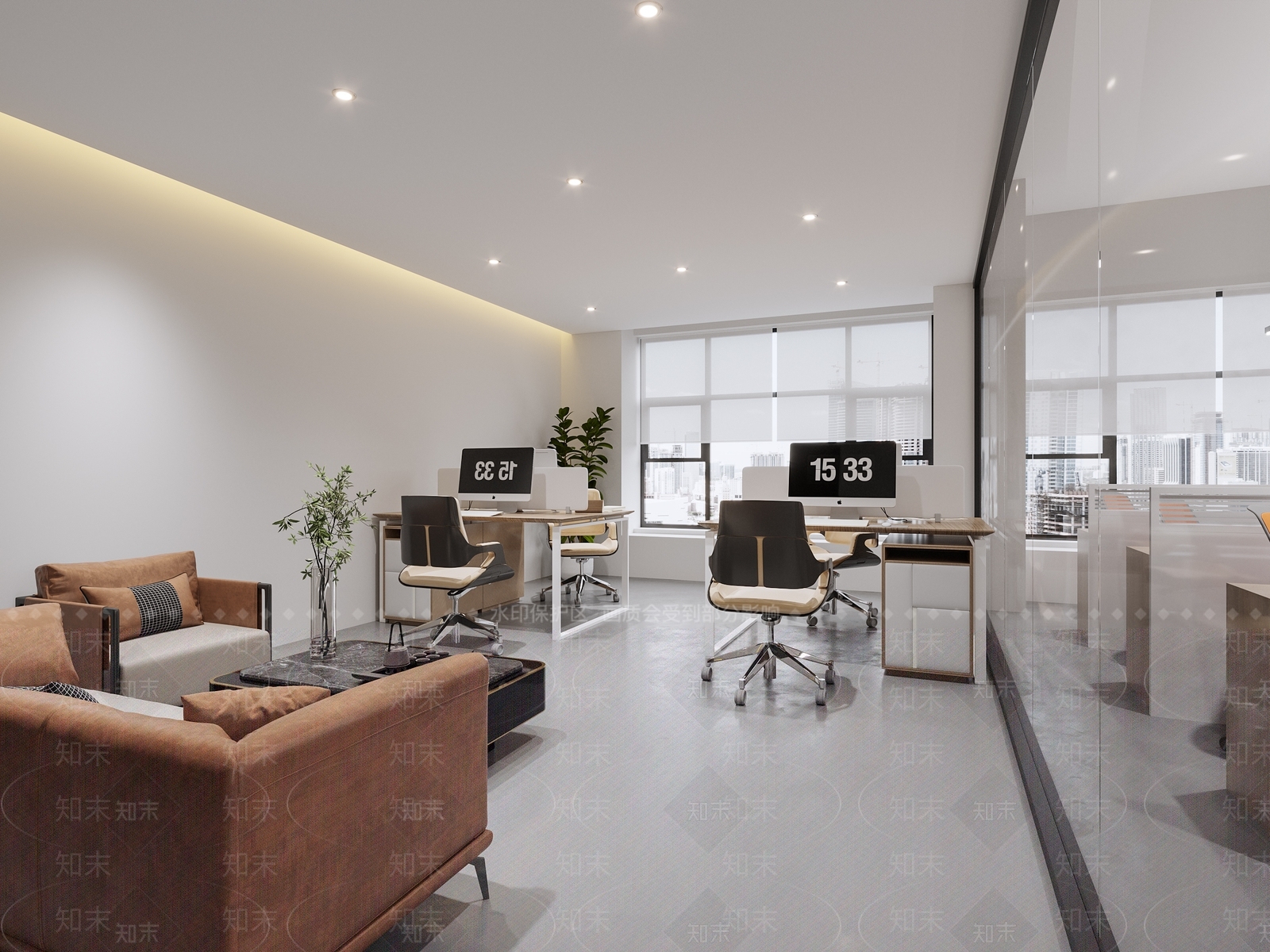 现代办公室3D模型下载【ID:1202350807】