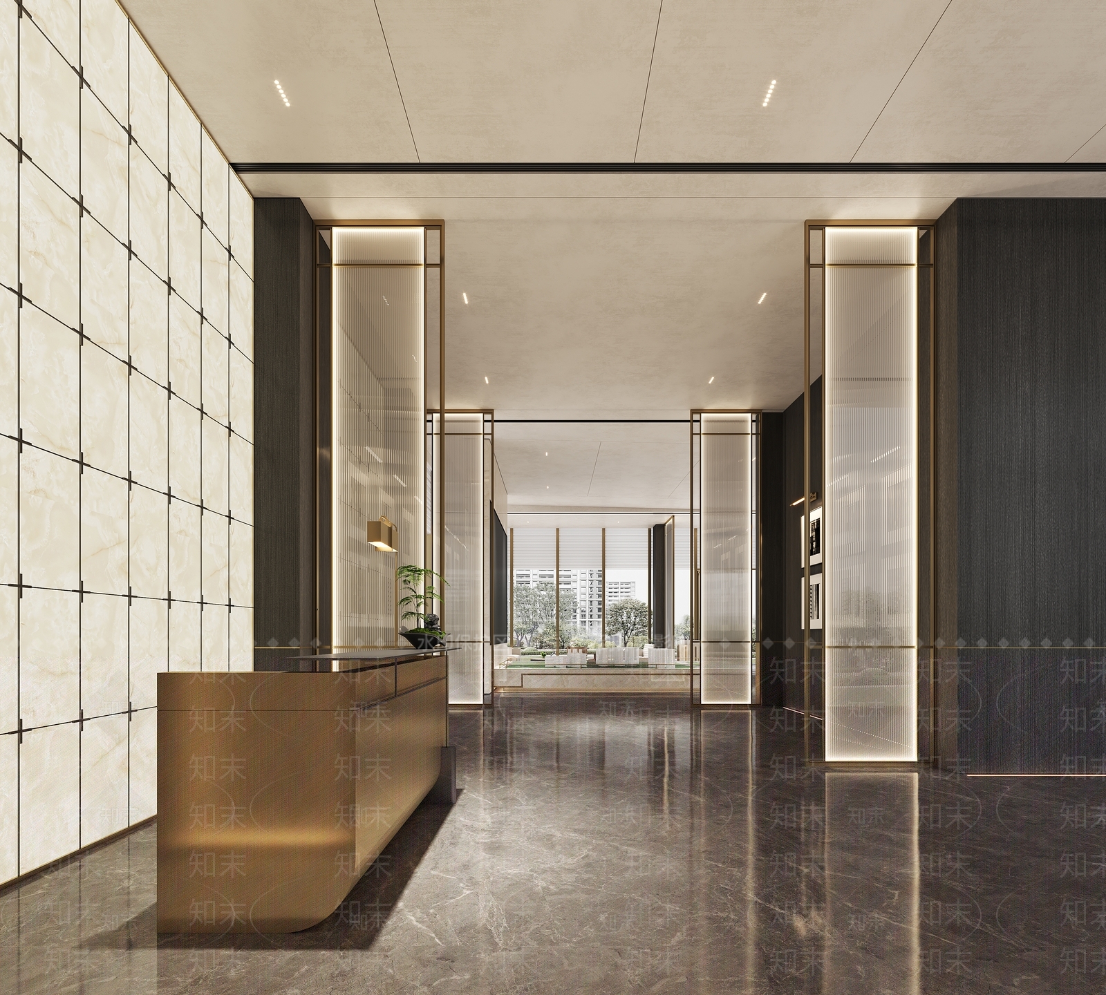 现代轻奢售楼处3D模型下载【ID:1202352458】