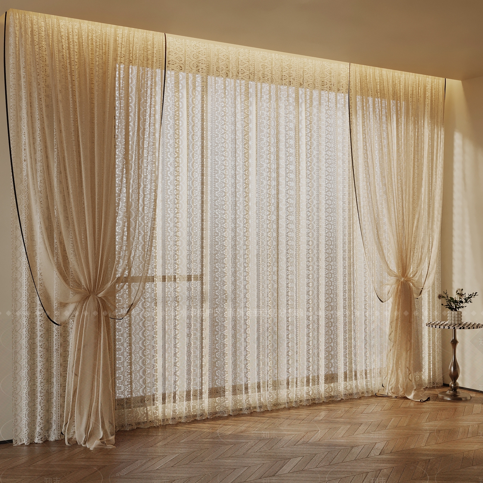 法式窗帘SU模型下载【ID:1205410260】