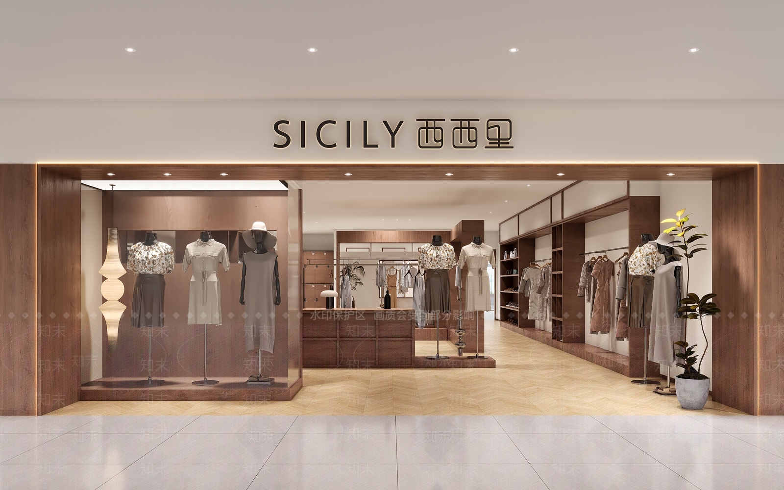 现代服装店3D模型下载【ID:1202353802】