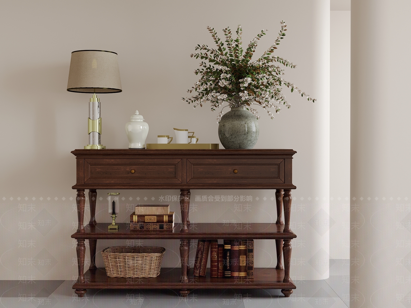 美式斗柜3D模型下载【ID:1202353858】