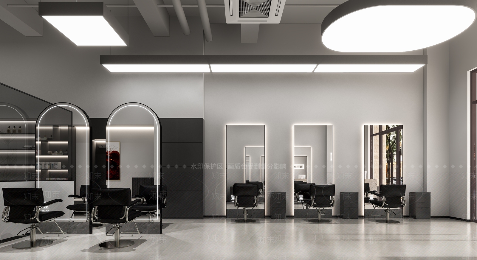 现代美发店3D模型下载【ID:1202563016】