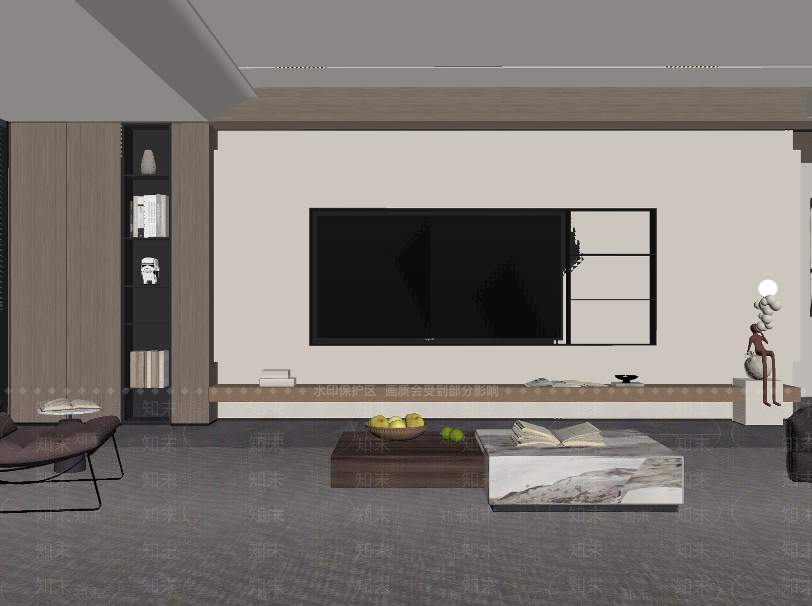 现代背景墙SU模型下载【ID:1202357927】