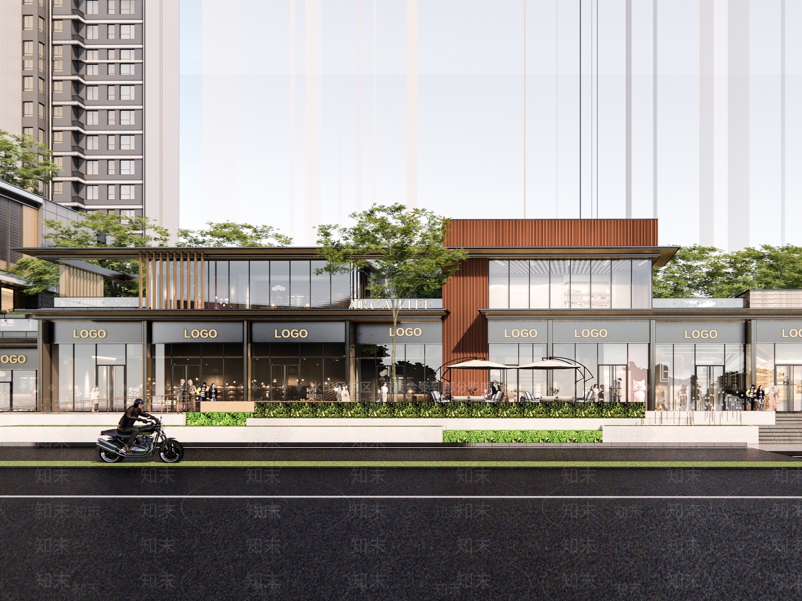 现代商业街SU模型下载【ID:1202531269】