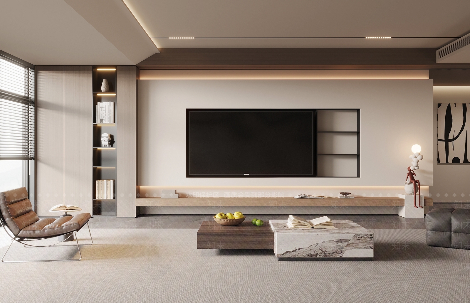 现代电视背景墙3D模型下载【ID:1202358929】