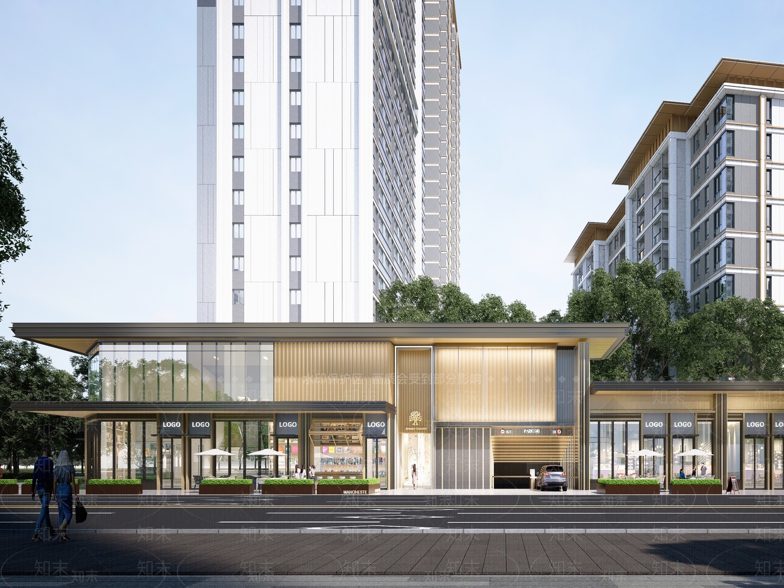现代小区建筑SU模型下载【ID:1202531261】